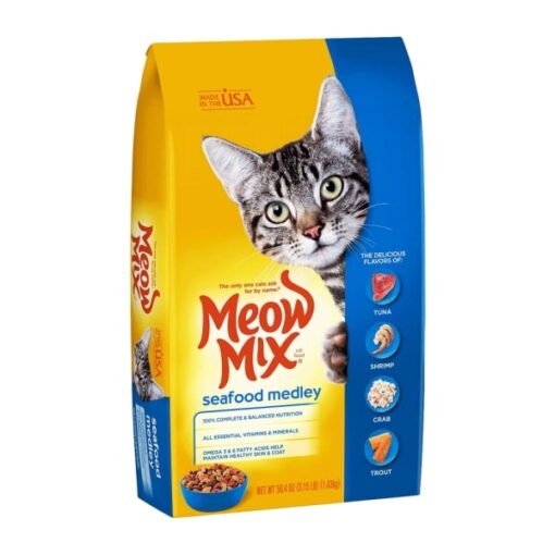 meow mix seafood medley